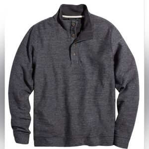 Marine Layer Clayton Quarter Button Heather Charcoal Pullover
